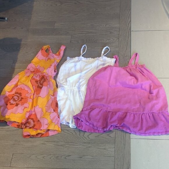Bundle Of 3 GAP Kids Dresses & Purple Romper - Size M (7-9 Girls) Like New - Picture 2 of 7